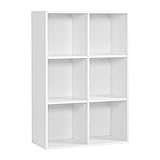 VASAGLE Bücherschrank, Bücherregal, mit 6 Fächern, Büroregal, Würfelregal, Standregal, für...