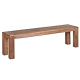 FineBuy Esszimmer Sitzbank Massiv-Holz Akazie Holz-Bank Natur-Produkt Küchenbank im Landhaus-Stil...