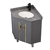 Badezimmer-Eckwaschbecken Mit Unterschrank, Badmöbel Set für Badezimmer, Wandwaschbecken...
