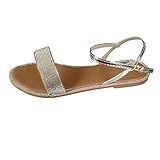 BSWFA Sandalen Damen Sommer Sandals Schnalle Sandaletten Geschlossene Sandalen Wandersandalen Sommer...