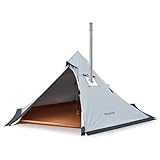 KingCamp ANIZO 320 Tipi Zelt für 1-2 Personen, Spitzdachzelt mit Schornstein, Indianerzelt für...