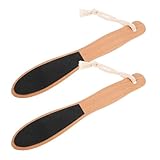Gogogmee 2 STÜCK Teiliges Fußfeile mit Holzgriff Sanfter Dead Skin Remover für Effektive...