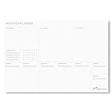 Wochenplaner Block | modern & minimalistisch | 50 Seiten | mit Habit Tracker | To-Dos, Prioritäten...