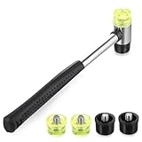 Gummihammer Klein, 25 mm Gummi Hammer, Doppelkopfhammer mit 4 Ersatz Hammerköpfen, Kunststoffhammer...