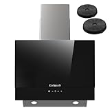 Dunstabzugshaube 60cm Seitenansaugung, 500m³/h Saugleistung, A++ Energieeffizienz, Edelstahl 430,...