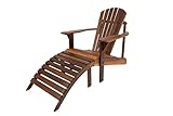 MaximaVida Adirondack Gartenstuhl + Fußstütze Toronto, geölt - aus exklusivem Mahagoni Hartholz...