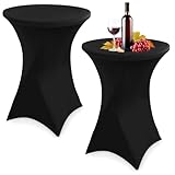 Zhufas 2er-Set Stretch Stehtisch Husse für Bistrotisch Ø 80-85 cm Elegante, Spannbare Tischdecke...