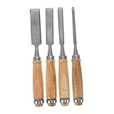 Garneck 4 Stück Holzmeißel Set mit Holzgriff Teiliges Set Flachmeißel für Holzschnitzen...
