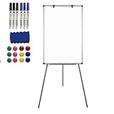 WEESHON Flipchart Ständer Whiteboard 60x90cm mit Dreibein Ständer, Fahrbar Flip Chart...