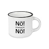 Espressotasse vintage| Mini Keramik Becher zum verschenken | 95 ml | Nö!, Grau