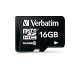 Verbatim Premium Micro SDHC Speicherkarte, 16 GB, Datenspeicher für Foto- und Video-Aufnahmen,...