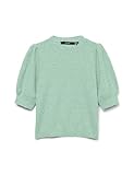 VERO MODA Damen VMDOFFY 2/4 O-Neck GA NOOS Pullover, Birds Egg Green/Detail:Melange, S