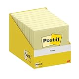 Post-it Notes, Gelb, 76 mm x 76 mm, 100 Blatt/Block, 1 Block/Packung, Kartonverpackung