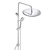 JOHO 304 Edelstahl Duschsystem ohne Armatur, Chrom Regendusche set mit Wandhalterung, Duschkopf mit...