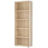 Casaria® Bücherregal 5 Fächer 190x60x28cm Höhenverstellbare Böden Holz Offen Modern Stehend...