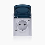 Busch-Jaeger 20 EW-53 SCHUKO® Steckdose mit Klappdeckel Grau ocean® (IP 44) 2CKA002083A0817