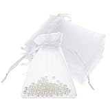 Teaaha 50 Stück Organzasäckchen 8 x 10cm Organza Säckchen Klein, Schmuckbeutel Organza Säckchen...
