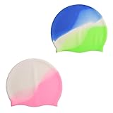 SIVENKE 2er Set Silikon Badehaube Kinder Badekappe Bademütze Schwimmkappe Schwimmmütze Swimming...