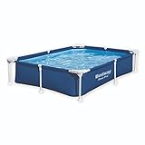 Bestway Steel Pro Frame Pool ohne Pumpe 221 x 150 x 43 cm, dunkelblau, eckig