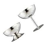 PURPLELILY Spülmaschinenfeste Edelstahl-Schüsseln, rutschfeste Eisbecher mit hohem und niedrigem...