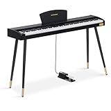 AODSK Digitalpiano mit 88 Tasten, halbgewichtete Tasten in voller Größe, 128 Töne und Rhythmen,...