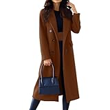 Trenchcoat Damen Mit Knöpfen Übergangsjacke Mantel Mit Revers Übergangsjacken Jacke Einfarbig...