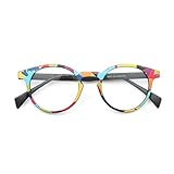 Kfdzsw Brillen Rahmen Frauen-runde Brille Feld Männer Bunte Vintage Mode-Full-Felge Rx-Glas-Rahmen...