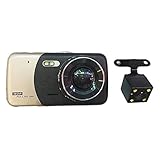 Yangyou 1 Set Auto-DVR, 10,2 cm (4), Dual-Objektiv, Autokamera, Full HD 1080P, Nachtsicht, Dashcam,...