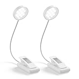 LQWELL®2× Nachttisch-Leselampe, wiederaufladbare USB-Leselampe, 3 Farbtemperaturen, 10...