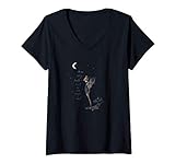 Damen Disney Peter Pan Tinker Bell Moon Quote Art T-Shirt mit V-Ausschnitt