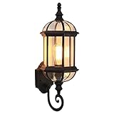 Metallkäfig Indoor Home Leuchten Leuchte Glas WandLampe E27 Flur Schlafzimmer Treppen Holz...