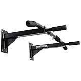 SPORTINATOR® Klimmzugstange inkl. Zubehör schwarz zur Wandmontage, Pull Up Bar fürs Homegym, für...