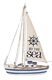 Out of the blue Holz-Segelschiff mit 11 LED, ca. 38,5 x 25 x 5 cm, inklusive Batterien