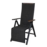Grand patio Gartenstuhl Klappbar, Aluminium Liegestuhl Hochlehner mit 6-Fach Verstellbare, Mesh...