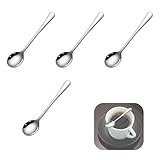 4 Stück Mini Espressolöffel 7,5CM, Kleine Edelstahl Löffel, Cute Scoop Löffel für Gewürze,...