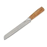 GOURMEO Brotmesser mit edlem Echtholzgriff - Rostfreier Edelstahl mit Wellenschliff - Klingenlänge:...