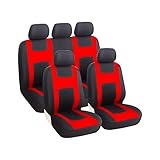 JNNJ 9 Stück Autositzbezüge Kompletter Satz, Klassisch Autositzbezüge Sitzschoner Auto Schonbezug...