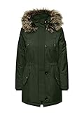 ONLY Damen ONLIRIS Winter Parka CC 2023 OTW Mantel, Rosin/Detail:Brown FUR, M