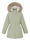 XMWEALTHY Mädchen Winter Puffer Mantel Kinder Warm Winddicht Lange Parka Kapuzenjacke mit...
