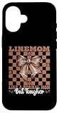Linemom Like A Normal Mama American Football Mama Coquette Bow Hülle für iPhone 16