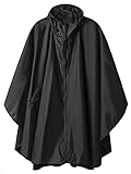Regen Poncho Jacke Mantel für Erwachsene mit Kapuze wasserdicht mit Reißverschluss im Freien,...