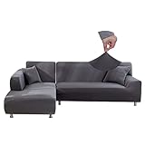 Jaotto Sofa Überwürfe Sofabezug Elastische Spandex Stretch Sofabezüge Couchbezug für L-Form Sofa...
