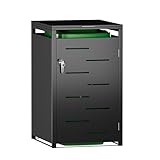 SUPEER Mülltonnenbox 2er und 1er Tonne | bis 240 Liter | schwarz | verzinkter Stahl | Premium...