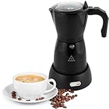 4BIG.fun Kaffeekocher Elektrisch 300 ml Espressomaschine Filtereinsatz Espressokanne Mokkakanne...