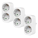 Doppelstecker Steckdosenadapter, Doppelstecker für Steckdose, 3 Stücke, 250V/16A, 3680W, für...