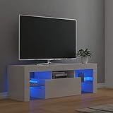 TV-Möbel für Wohnzimmer, TV-Möbel mit hellen LED-Lichtern, weiß, 120 x 35 x 40 cm, TV-Modul mit...