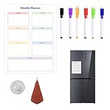 SENZZ Nachrichtenbrett für die Wand | Magnetische Zeitpläne aus PVC | Wochenplaner für die Wand,...