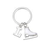 LIKGREAT Schlittschuh Schlüsselanhänger Eiskunstlauf Schlüsselanhänger Initiale...