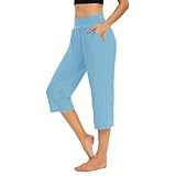 Jogginghose Damen Yoga-Caprihose für Damen, trendig, locker, bequem, für den Sommer, zum Ausgehen,...