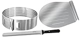 Zenker 7705 Patisserie Tortenboden-Schneidhilfe-Set – Inkl. Konditormesser & Kuchen-Retter,...